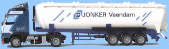AWM70956 - VOLVO  FH12 Globetrotter 4x2 et citerne 3 Essieux "JONKER VEENDAM" Ech:1/87