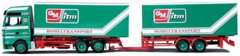 AWM71630 - MAN TGA XXL porteur 3 Essieux avec remorque 2 Essieux "GM MOBEL" Ech:1/87