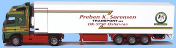 AWM71912 - Volvo FH Globetrotter 4x2 Avec remorque 3 Essieux frigorifique "PREBEN SORENSEN" Ech:1/87