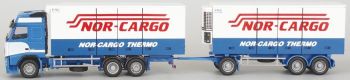 AWM71950 - VOLVO FH12 XL Globetrotter 3 Essieux porteur avec remorque 3 Essieux frigorifique THERMOKING "NOR CARGO" Ech:1/87