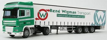 AWM73221 - DAF XF 95 SSC 4x2 Avec remorque bachée 3 Essieux "RENE WIGMAN " Ech:1/87