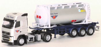 AWM73866 - VOLVO FH12 Globetrotter 4x2 Avec porte container 3 Essieux et citerne container "SILO TANK" Ech:1/87