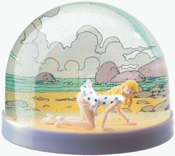 Boule à paillette Pin-Up Miel Manara hauteur 6 cm diamètre 7,5 cm