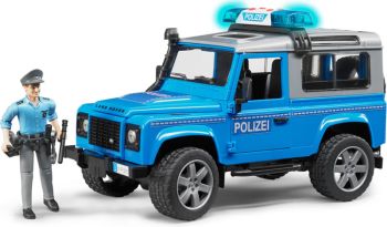 BRU2597 - LAND ROVER DEFENDER POLIZEI avec policier et accessoires