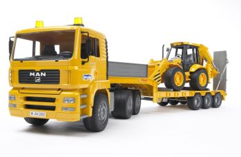 BRU2776 - MAN TGA 6x4 avec semi plateau et tractopelle Jcb 4Cx Ech:1/16