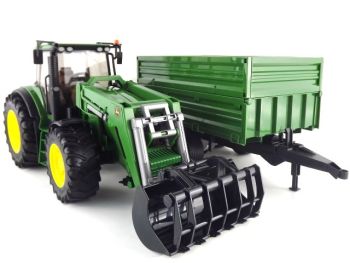 BRU3055 - JOHN DEERE 7930 avec chargeur et remorque 2 essieux Ech:1/16
