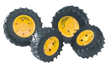 BRU3314 - Roue de jumelage jaune pour tracteur BRUDER série 3000