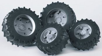 BRU3315 - Roue de jumelage grise pour tracteur BRUDER série 3000