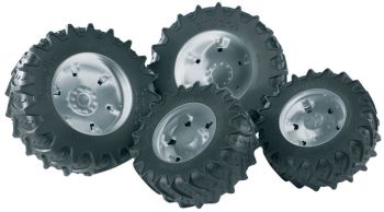 BRU3317 - Roue de jumelage gris argent pour tracteur BRUDER série 3000