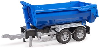BRU3923 - Remorque benne basculante bleue 2 essieux pour camion BRUDER