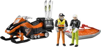 BRU63100 - Moto neige avec personnage et traîneau de sauvetage Akia Ech:1/16
