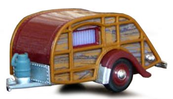 CAR251PND-C-III - Caravane rouge et bois