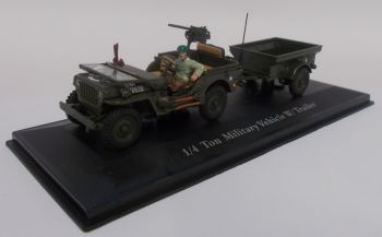 CAR149-001 - JEEP WILLYS US Army avec remorque et soldat