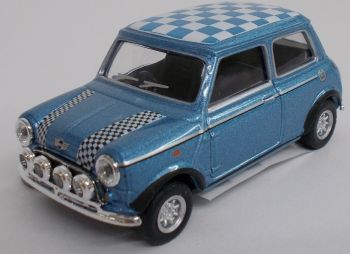 CAR251PNDD - MINI Cooper Racing bleue toit à damier