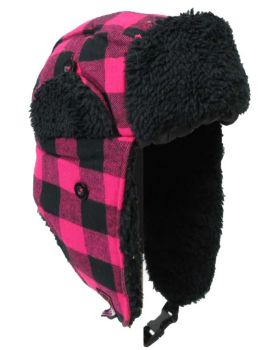 CAS13IHT015-YTH - Bonnet Sherpa rose et noir pour enfant