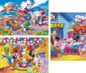 CLE22516 - Lot de 3 Puzzles de 9 , 12 et 18 Pièces MICKEY 27 x 18cm