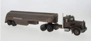 IXOTTR038.22 - PETERBILT 281 6x4 avec remorque 2 Essieux 1955 Marron