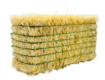 CW0275 - Balle de paille carrée avec ficelle verte - 7,8 x 3,7 x 2,8 cm
