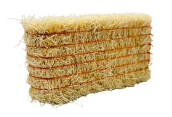 CW0276 - Balle de paille carrée avec ficelle orange - 7,8 x 3,7 x 2,2 cm