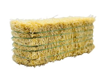 CW0277 - Balle de paille carrée avec ficelle verte - 7,8 x 3 x 2,9 cm