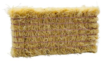 CW0278 - Balle de paille carrée avec ficelle violette - 7,8 x 3,7 x 2,5 cm
