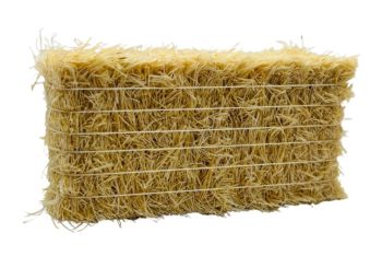 CW0279 - Balle de paille carrée avec ficelle blanche - 7,8 x 3,7 x 2,2 cm