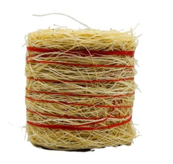 CW0281 - Balle de paille ronde avec ficelle rouge - Diam: 3,7 x 3,7 cm