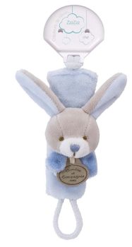 DC2509LAPBLEU - Attache-sucette - Lapin bleu