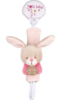 DC2509LAPROSE - Attache-sucette - Lapin rose