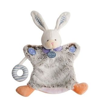 DC2900LAPINBL - Marionnette Lapin Choupidoudou Bleu 22 cm