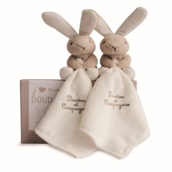 DC2919LAPIN - Coffret Duo taupe - 2 Lapins