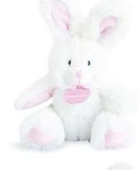 DC3106-ROSE - LAPIN avec hochet – Rose