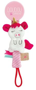 DC3424LICORNE - Attache-sucette Vanille/Fraise - Licorne