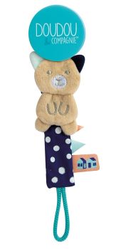 DC3425CHAT - Attache-sucette Choco/menthe - Chat