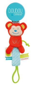 DC3425SINGE - Attache-sucette Choco/menthe - Singe