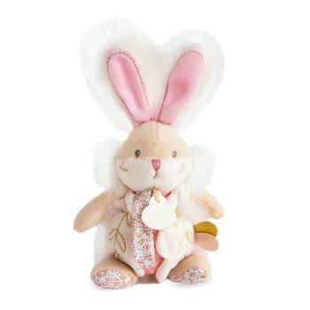 DC3484ROSE - Lapin de sucre - Pantin attache-Sucette avec hochet Rose