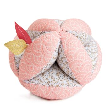 DC3503ROSE - Lapin de sucre - Balles sensorielles avec hochet rose