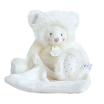 DC3555 - Trop mimi - Ourson Blanc avec doudou