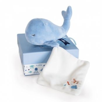 DC3650 - BALEINE avec doudou - Bleue