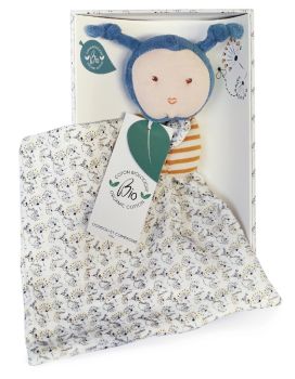 DC3842-03 - POLLEN L'ABEILLE BIO - Doudou bébé Fleuri Bleu