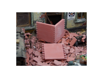 JUW23317 - Lot de 6 segments de mur en brique rouge