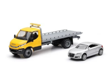 NEW16233C - Camion IVECO porte voiture avec AUDI TT grise