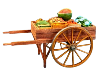 PLS513 - Charette avec Légumes. en kit. à peindre