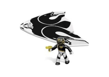 MEGA05677 - Planeur avec personnage POWER RANGERS Noir - 11 Pièces