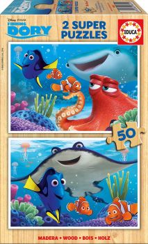 EDU16695 - 2 Puzzles 50 pièces LE MONDE DE DORY 26 x 18 cm