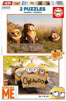 EDU16819 - 2 Puzzles 50 Pièces MINIONS 26 x 18 cm