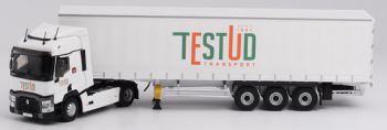 ELI116042 - RENAULT T Tautliner 4x2 avec semi TESTUD 3 essieux
