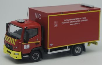 ELI116427 - RENAULT D CAB porteur caisse rigide pompier du Cher véhicule d'intervention chimique limité à 408 exemplaires