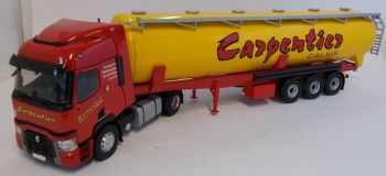 ELI116434 - RENAULT T 4x2 et remorque citerne pour pulvérulant transport CARPENTIER
