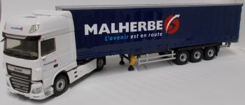 ELI116546 - DAF XF Super Space Cab 480 My 2017 4x2 avec remorque bachée Tautliner transport Malherbe